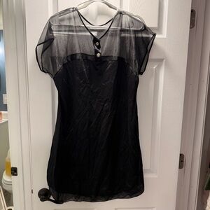 Petra Fashions Black Sheer Nightgown
